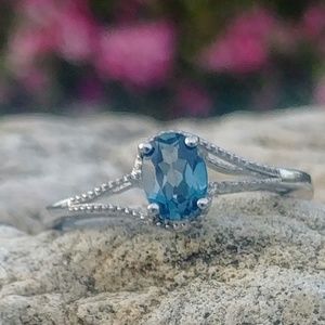 London Blue Topaz Sterling Silver Ring